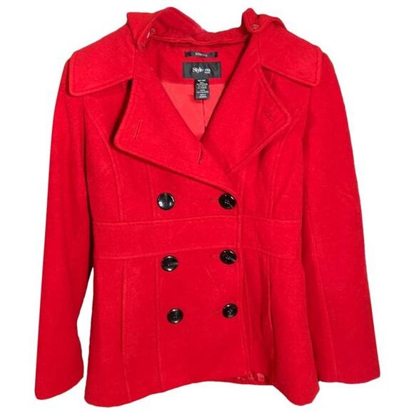 Style&co Red Hoodie Peacoat Size Small Petite - Picture 1 of 14